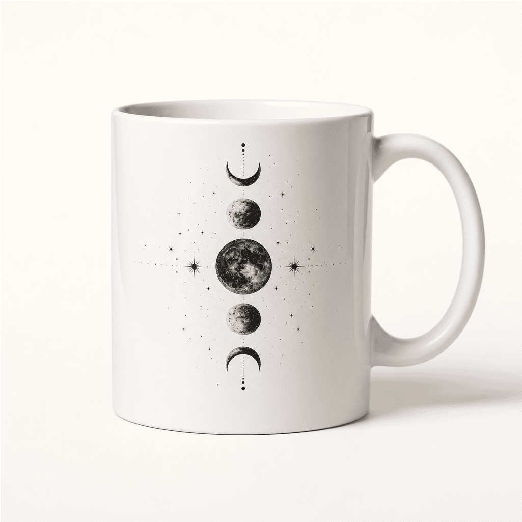 Moon phase ceramic mug